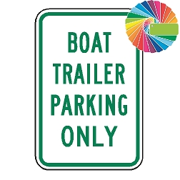 Boat Trailer Parking Only | MUTCD Compliant Word Only | Universal Permissive Parking Sign