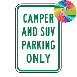 Camper And SUV Parking Only | MUTCD Compliant Word Only | Universal Permissive Parking Sign