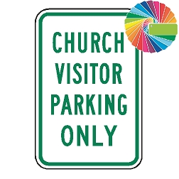 Church Visitor Parking Only | MUTCD Compliant Word Only | Universal Permissive Parking Sign