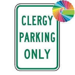 Clergy Parking Only | MUTCD Compliant Word Only | Universal Permissive Parking Sign