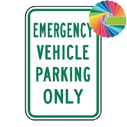 Emergency Vehicle Parking Only | MUTCD Compliant Word Only | Universal Permissive Parking Sign