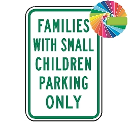 Families With Small Children Parking Only | MUTCD Compliant Word Only | Universal Permissive Parking Sign