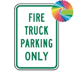 Fire Truck Parking Only | MUTCD Compliant Word Only | Universal Permissive Parking Sign