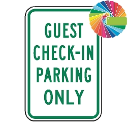 Guest Check in Parking Only | MUTCD Compliant Word Only | Universal Permissive Parking Sign