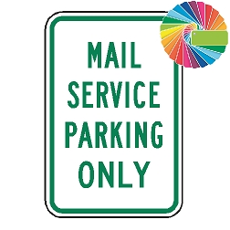 Mail Service Parking Only | MUTCD Compliant Word Only | Universal Permissive Parking Sign