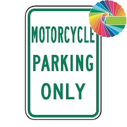 Motorcycle Parking Only | MUTCD Compliant Word Only | Universal Permissive Parking Sign
