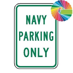 Navy Parking Only | MUTCD Compliant Word Only | Universal Permissive Parking Sign