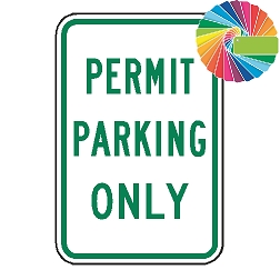 Permit Parking Only | MUTCD Compliant Word Only | Universal Permissive Parking Sign