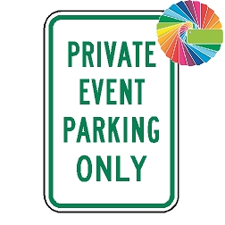 Private Event Parking Only | MUTCD Compliant Word Only | Universal Permissive Parking Sign