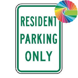 Resident Parking Only | MUTCD Compliant Word Only | Universal Permissive Parking Sign