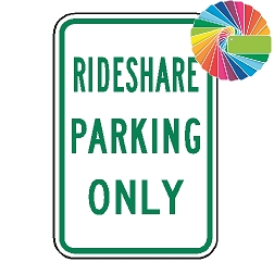 Rideshare Parking Only | MUTCD Compliant Word Only | Universal Permissive Parking Sign