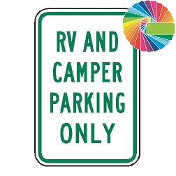 RV And Camper Parking Only | MUTCD Compliant Word Only | Universal Permissive Parking Sign