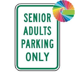 Senior Adults Parking Only | MUTCD Compliant Word Only | Universal Permissive Parking Sign