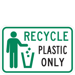 (Recycle Symbol) Recycle Plastic Only Sign