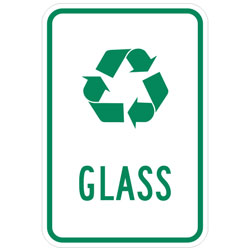 (Recycle Symbol) Glass Sign