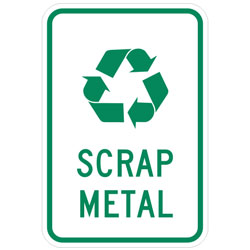 (Recycle Symbol) Scrap Metal Sign
