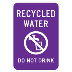 Recycled Water (Symbol) Do Not Drink Sign