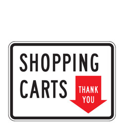Shopping Carts | Thank You (in Arrow) Sign