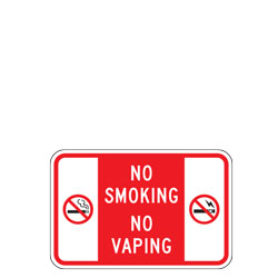 No Smoking No Vaping Sign (Red/White)