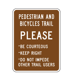 Pedestrian and Bicycle Trail Sign