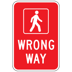 Wrong Way (Walking Symbol) Sign