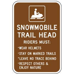 Snowmobile Trail Head (Snowmobile Symbol) Sign