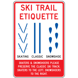 Ski Trail Etiquette Sign