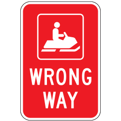 Wrong Way (Snowmobile Symbol) Sign