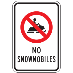 No Snowmobiles (Snowmobile Symbol) Sign