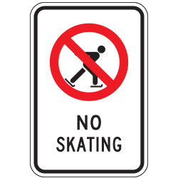 No Skating (Skating Symbol) Sign