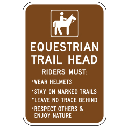 Equestrian Trail Head (Horse Symbol) Sign