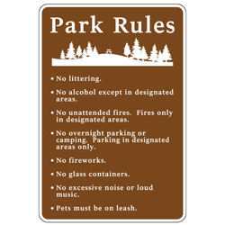 (Park Symbol) Park Rules Sign