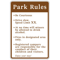 Park Rules Sign