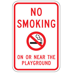 No Smoking (No Smoking Symbol) On or Near the Playground Sign
