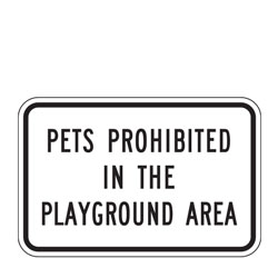 Pets Prohibited In The Playground Area Sign