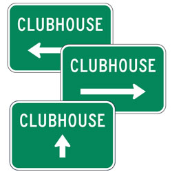 Clubhouse with Arrow Sign