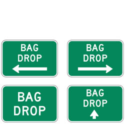 Bag Drop with Arrow Sign