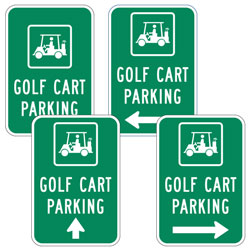 Golf Cart Parking With Arrows Sign