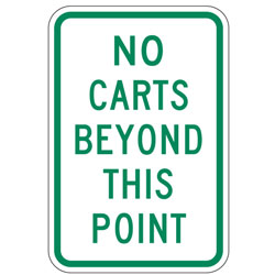 No Carts Beyond This Point Sign