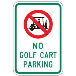 (No Golf Cart Symbol) No Golf Cart Parking Sign