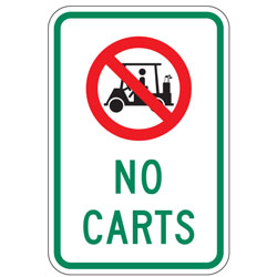 (No Golf Cart Symbol) No Carts Sign