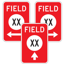 Field XX Number With Arrow Sign