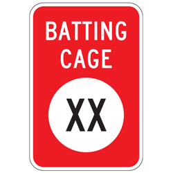 Batting Cage XX Number Sign