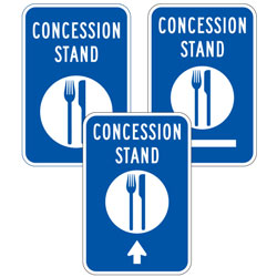 Concession Stand With Arrow Sign