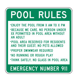 Pool Rules | Enjoy the Pool (Custom  Hours) Sign