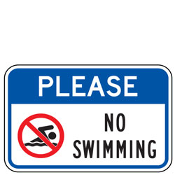 Please | (No Swimming Symbol) No Swimming Sign