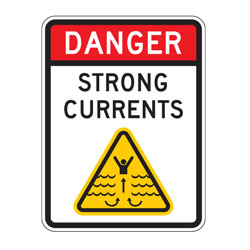 Danger | Strong Currents Sign