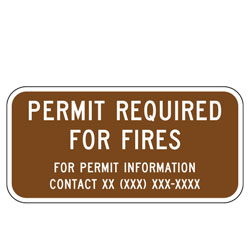 Permit Required For Fires (Custom Contact Info) Sign