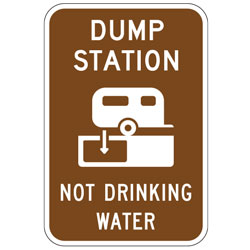 Dump Station (Dump Station Symbol) Not Drinking Water Sign