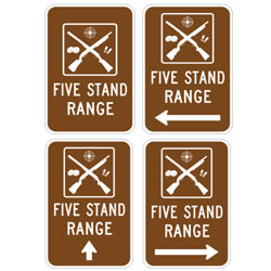 Five Stand Range (with Arrow) Sign